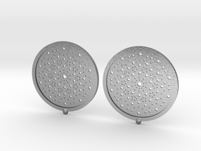 Quasicrystals Diffraction Pattern Pendant - earrin in Natural Silver