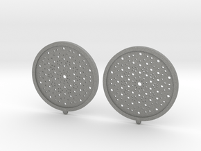 Quasicrystals Diffraction Pattern Pendant - earrin in Gray PA12