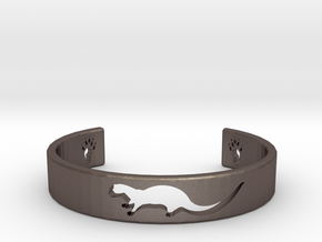 Otter Bracelet in Polished Bronzed-Silver Steel: Medium