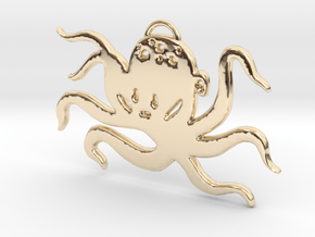 Octopus Pendant in 14K Yellow Gold