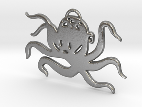 Octopus Pendant in Natural Silver