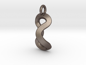 Infinite pendant  in Polished Bronzed-Silver Steel