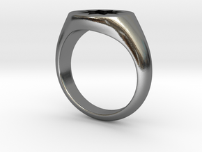 P O W E R Signet Ring - Small in Polished Silver: 3 / 44