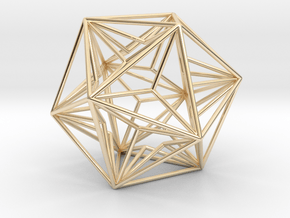 Great Dodecahedron 1.6" in 14k Gold Plated Brass