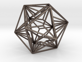 Great Dodecahedron 1.6" in Polished Bronzed-Silver Steel