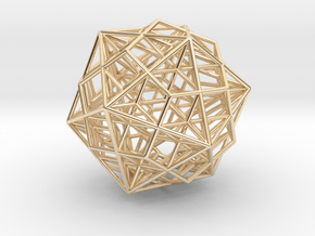 Great Dodecahedron / Dodecahedron Compound 1.6" in 14K Yellow Gold
