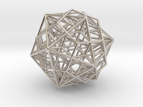 Great Dodecahedron / Dodecahedron Compound 1.6" in Platinum