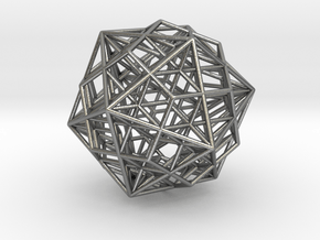 Great Dodecahedron / Dodecahedron Compound 1.6" in Natural Silver