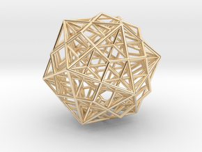 Great Dodecahedron / Dodecahedron Compound 1.6" in 14k Gold Plated Brass