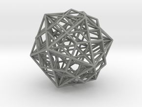 Great Dodecahedron / Dodecahedron Compound 1.6" in Gray PA12