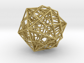 Great Dodecahedron / Dodecahedron Compound 1.6" in Natural Brass