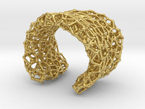 Cellular Cuff Bracelet in Polished Brass