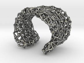 Cellular Cuff Bracelet in Polished Silver