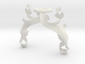 Foliage Mantling (Asymmetrical) in White Natural Versatile Plastic: Small