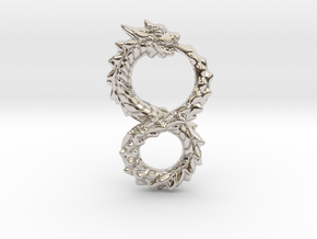 Ouroboros Dragon from Altered Carbon in Rhodium Plated Brass