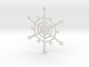 Snowflake in White Natural Versatile Plastic