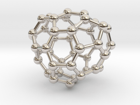 0668 Fullerene c44-40 c1 in Rhodium Plated Brass