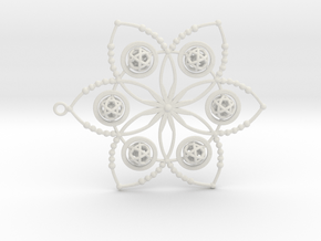 Crop circle pendant 2 (modified design for steel p in White Natural Versatile Plastic