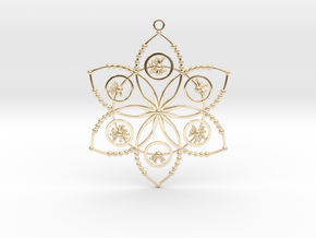 Crop circle pendant 2 (Plastic , Precious Metal ) in 14k Gold Plated Brass