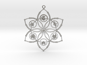 Crop circle pendant 2 (Plastic , Precious Metal ) in Natural Silver