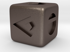 Solo Dice V1 in Polished Bronzed-Silver Steel
