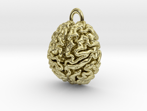 Anatomical Brain Pendant in 18k Gold Plated Brass