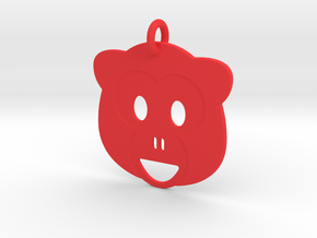 Monkey Pendant in Red Processed Versatile Plastic