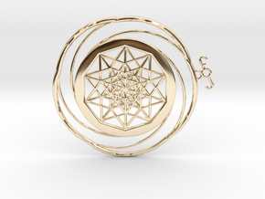 Crop circle Pendant 5 in 14k Gold Plated Brass