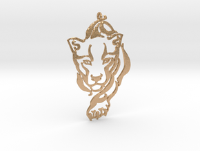 Crouching Tiger pendant in Natural Bronze
