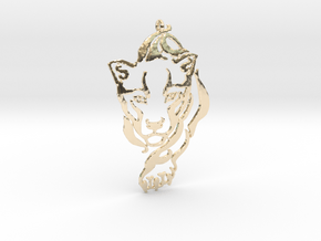 Crouching Tiger pendant in 14k Gold Plated Brass