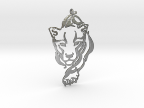 Crouching Tiger pendant in Natural Silver