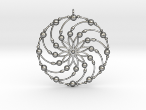 Crop circle  pendant 6 in Natural Silver