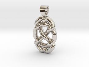Celtic knot circle in Rhodium Plated Brass