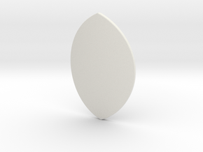 Lens Oval (Plain) in White Natural Versatile Plastic: Small