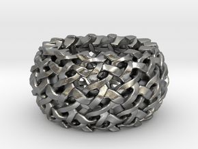 Endless Interlaced 3D printed Silver Ring / all si in Natural Silver: 4.75 / 48.375