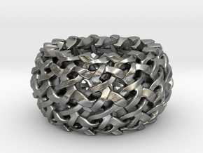 Endless Interlaced 3D printed Silver Ring / all si in Natural Silver: 6.75 / 53.375