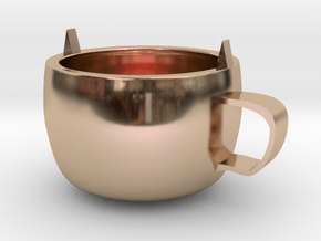 Cat mug in 14k Rose Gold Plated Brass