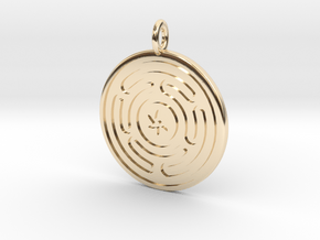 Wheel of Hecate pendant in 14K Yellow Gold