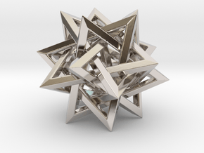 Five Tetrahedra in Rhodium Plated Brass: Small