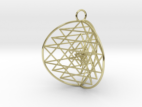 3D Sri Yantra 3 Sided Symmetrical in 18K Gold Plated