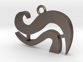 Breath (Wind) Pendant in Polished Bronzed-Silver Steel