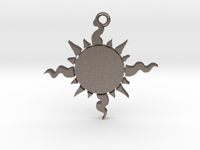Light (Sun) Pendant in Polished Bronzed-Silver Steel