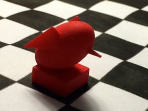 Rook-shaped Rook in Red Processed Versatile Plastic