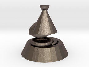 Shiny Juttuli in Polished Bronzed-Silver Steel