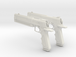 1/3rd Scale "Black & White" Pistols in White Natural Versatile Plastic