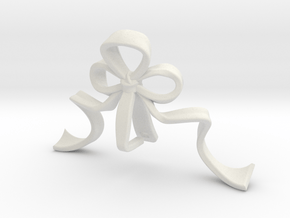 Ribbon (For Elaborate Lozenge w/ Eyelet) in White Natural Versatile Plastic: Small