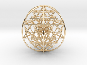 3D Sri Yantra 6 Sided Optimal Large 3" in 14K Yellow Gold