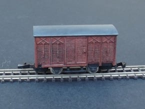 Wagon Set 1 - 4 wagons - Nm - 1:160 in Tan Fine Detail Plastic