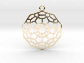 Hyper Dodecahedron in 14k Gold Plated Brass