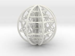 3D Sri Yantra 8 Sided Optimal Large 3" in White Natural Versatile Plastic